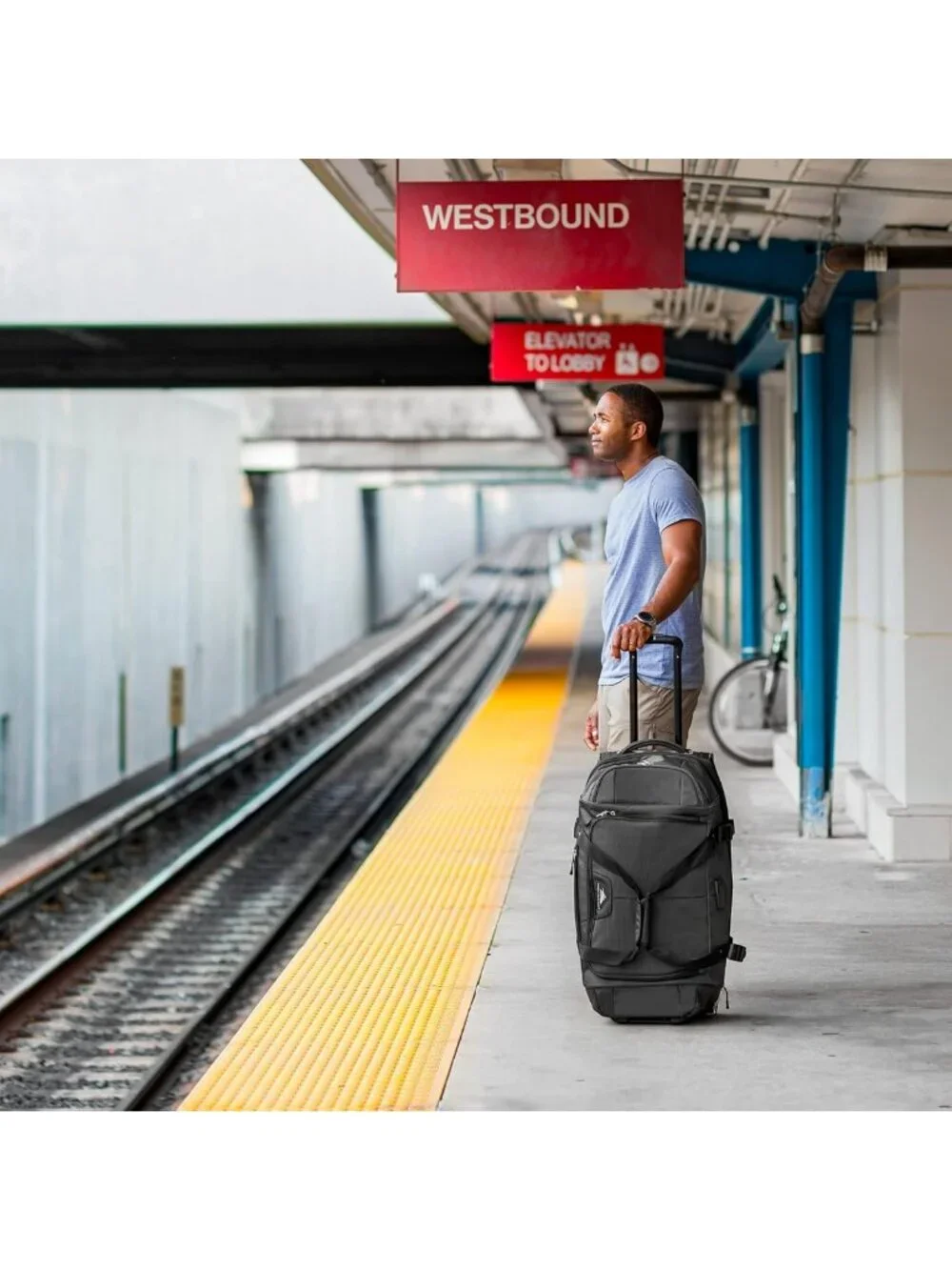 Lightweight 28” Rolling Duffle Bag, Durable Weekender Travel Bag, 64L Capacity